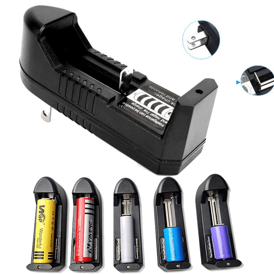 Universal Double Slots Li-ion Battery Charger for 18650 Cells 3.7v Rechargeable Lithium Ion Batteries
