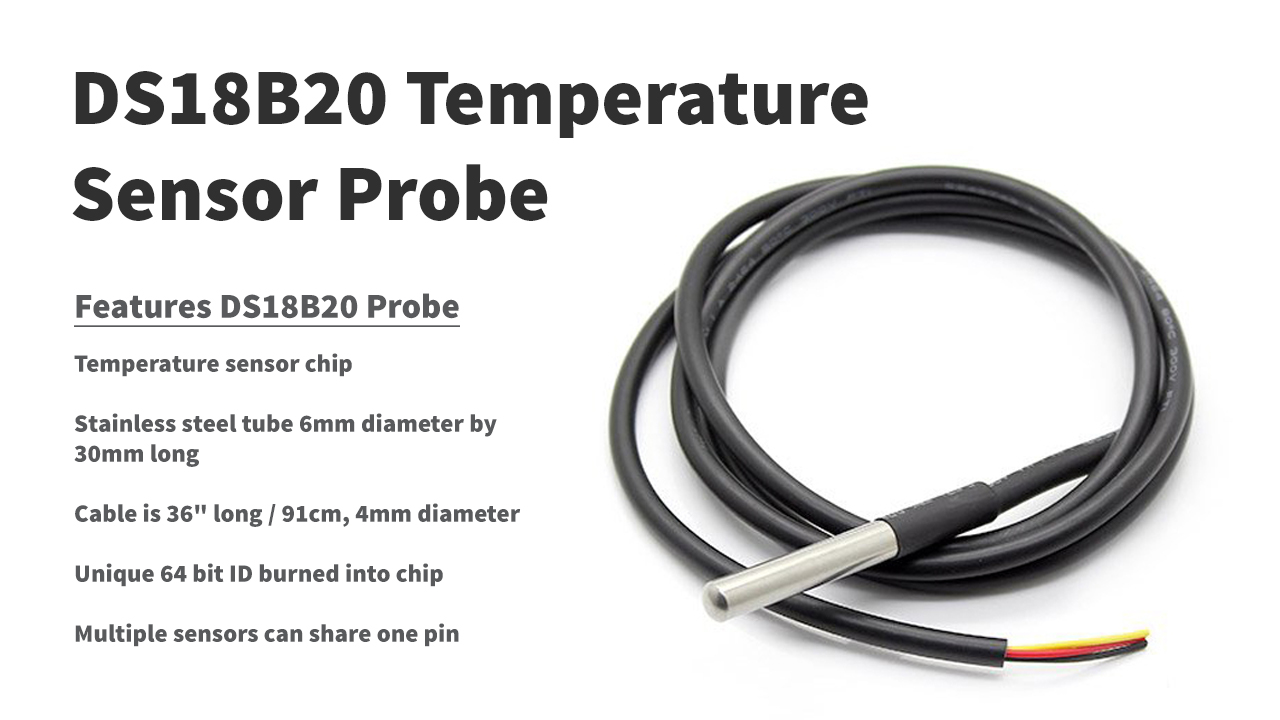 DS18B20 Temperature Sensor (Probe Type) - Electronation Pakistan