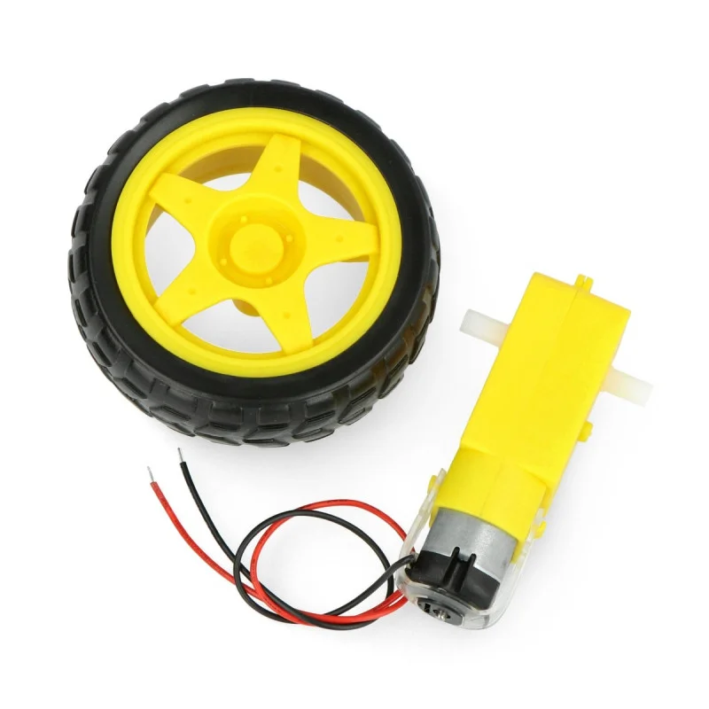 Motor + Wheel DC Geared 5V - Electronation Pakistan